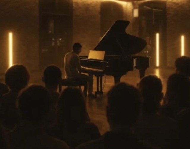 Un pianoforte “Sospeso” nello spazio per una domenica fuori dal frastuono