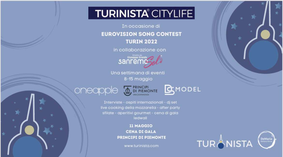 Turinista City Life e SanremoSol dall’8 al 15 maggio per Eurovision 2022