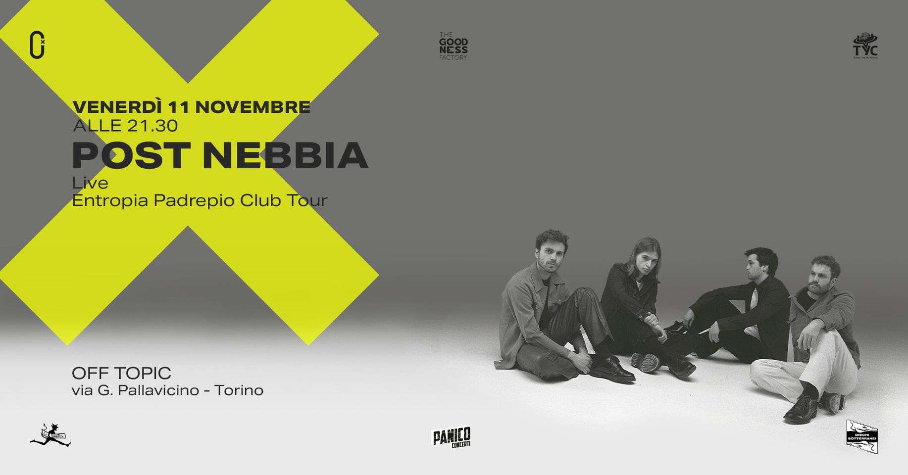 I Post Nebbia con Entropia Padrepio Club Tour arrivano a Torino
