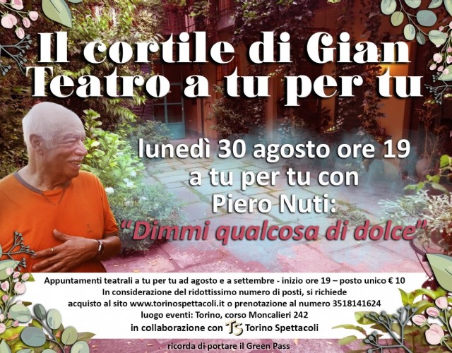 Il cortile di Gian, a Torino arritva il “Teatro a tu per tu