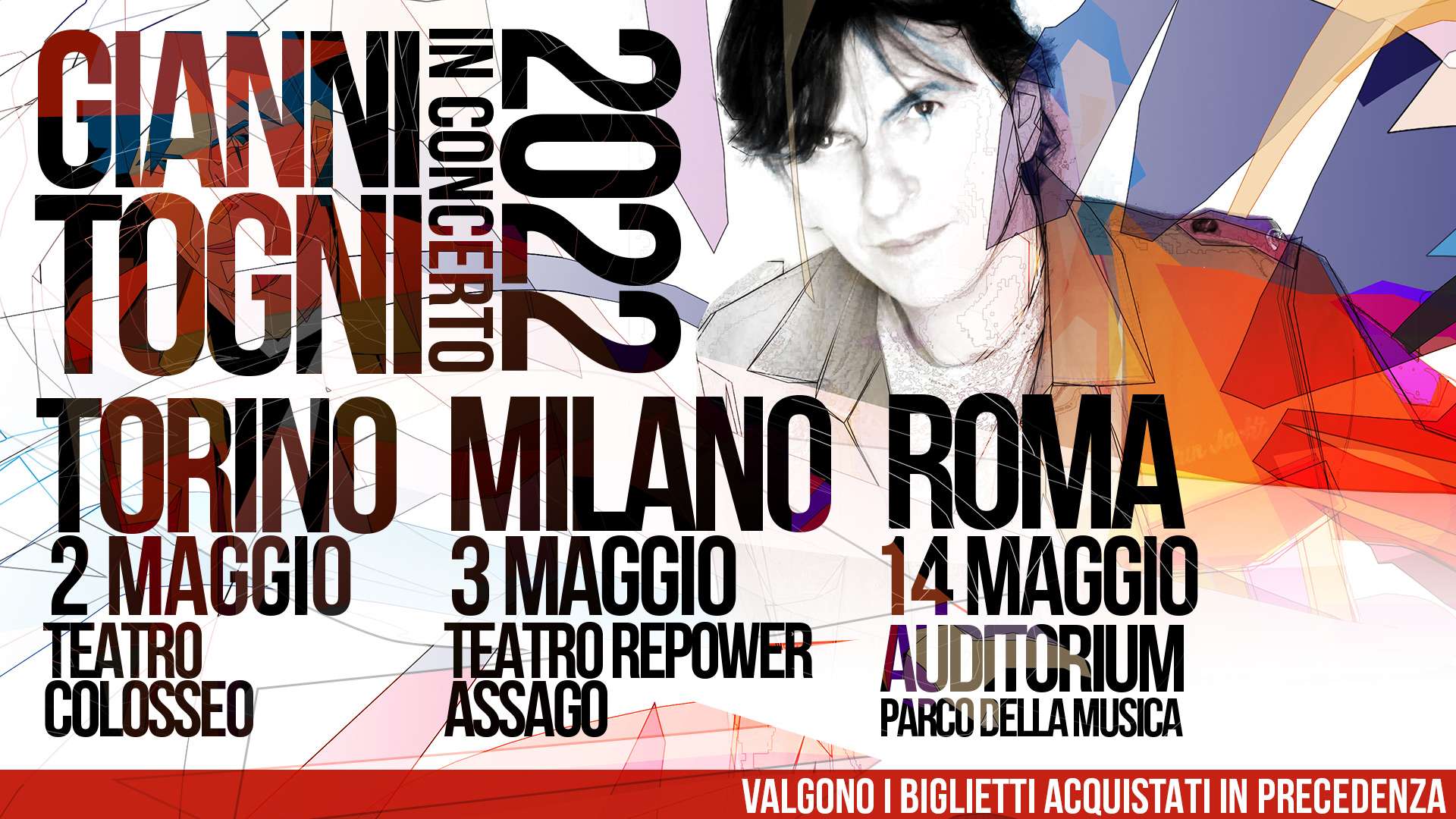 Gianni Togni torna dal vivo con tre concerti a Torino, Milano e Roma